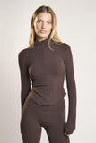 Signature Espresso Half-Zip Top