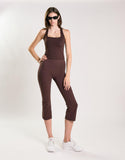 Agon Women's Brown High Waisted Cropped Leggings